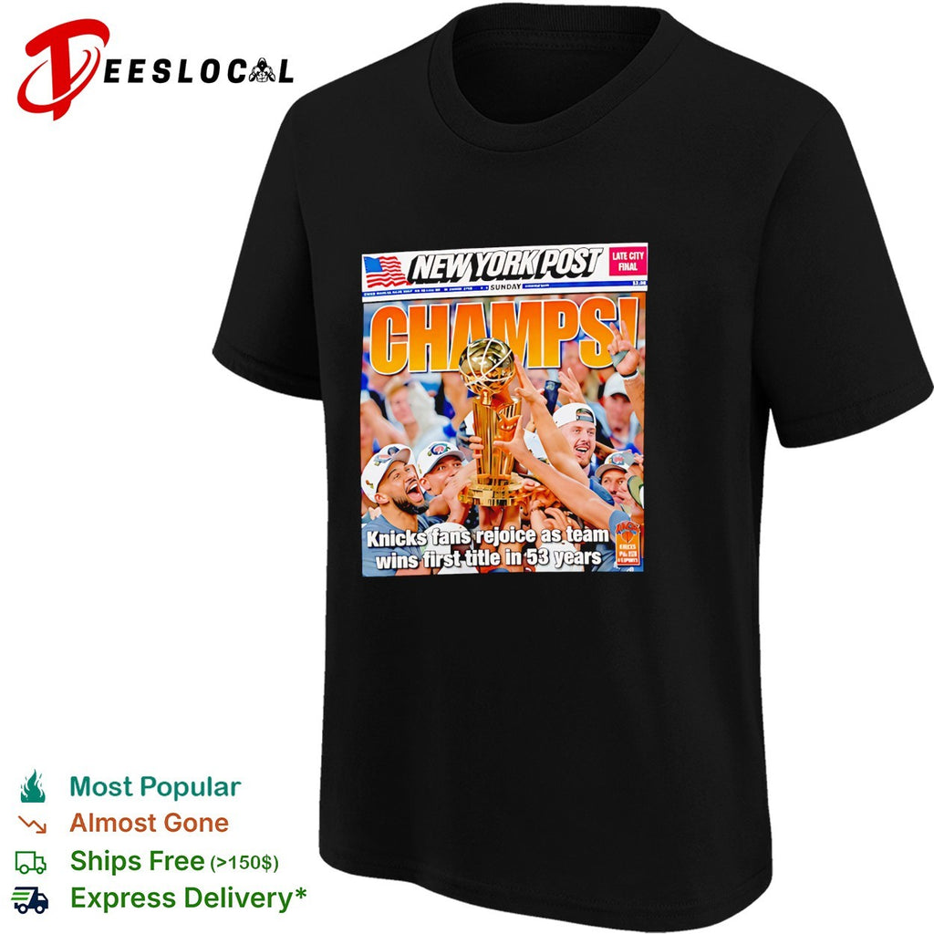 Champs newspaper front page basketball celebration shirt