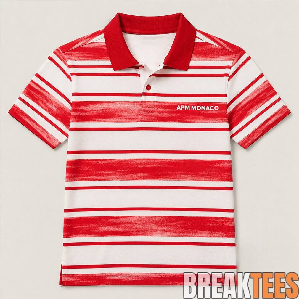 Charles Leclerc APM Monaco Red And White Striped Polo Shirt