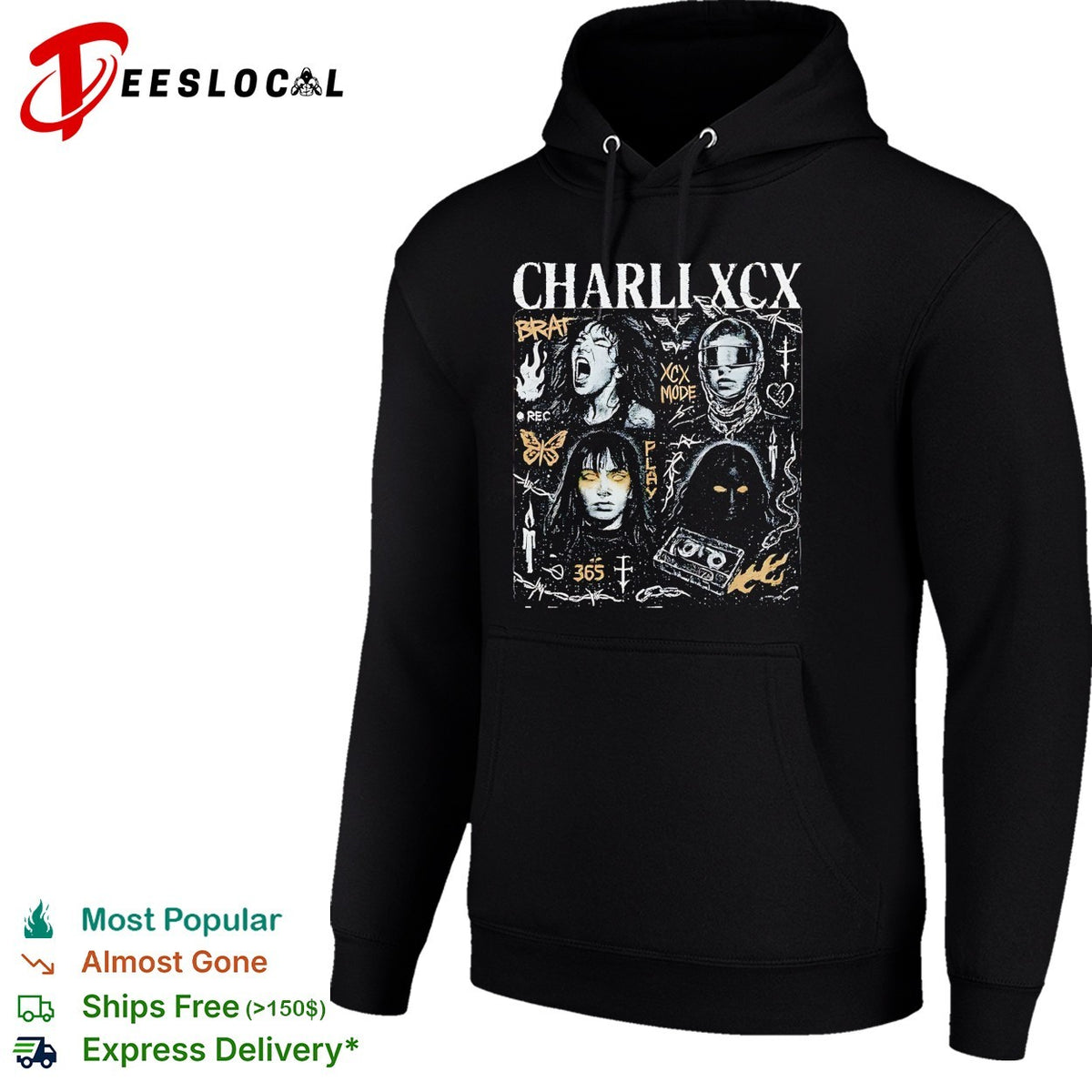 Charli XCX Brat album collage portrait shirt