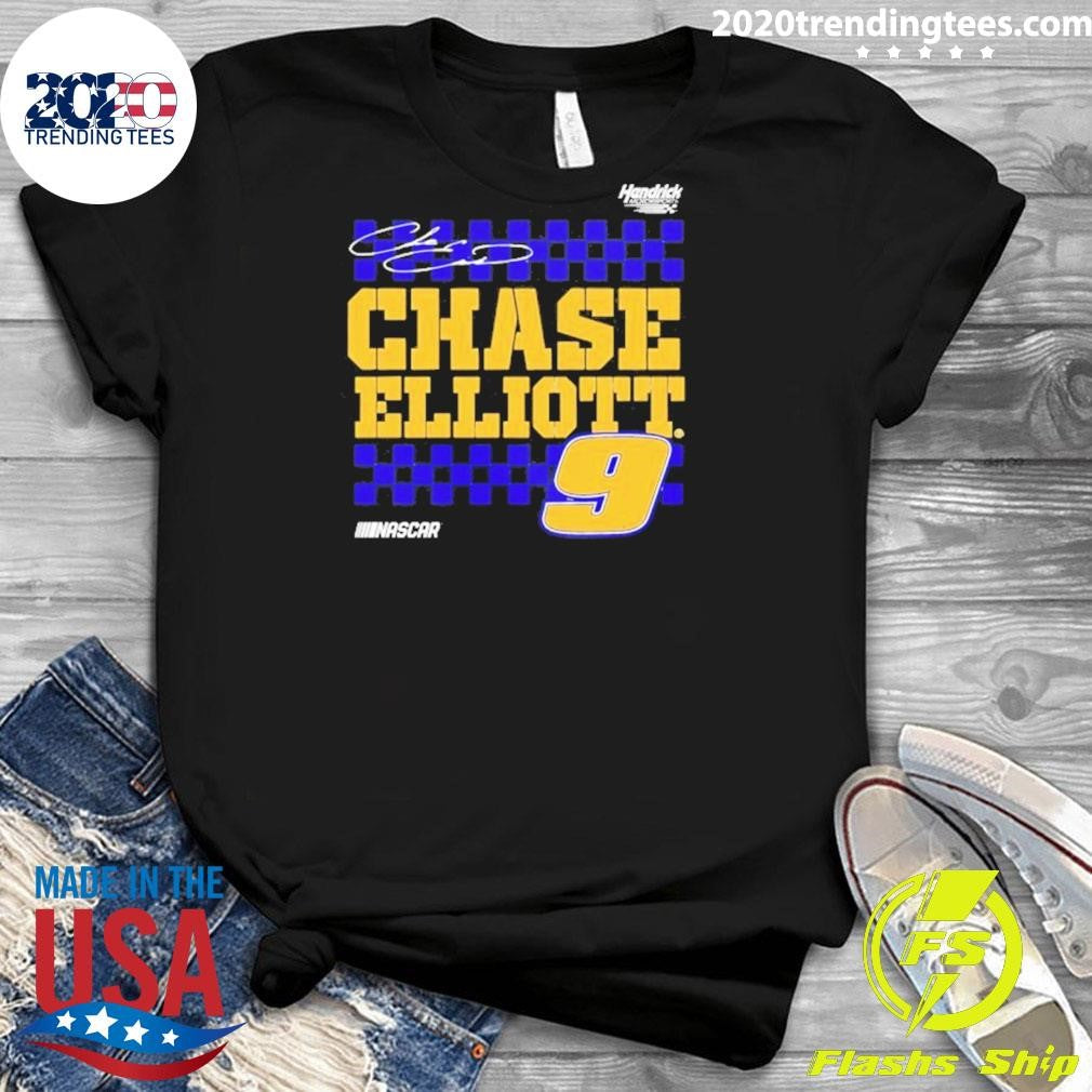 Chase Elliott 9 Nascar Vive La Fete Autographed Shirt