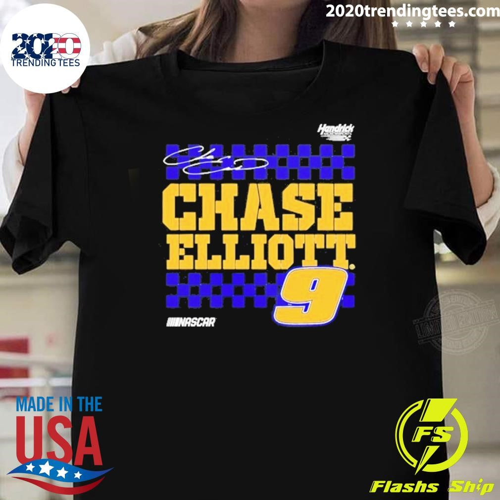 Chase Elliott 9 Nascar Vive La Fete Autographed Shirt