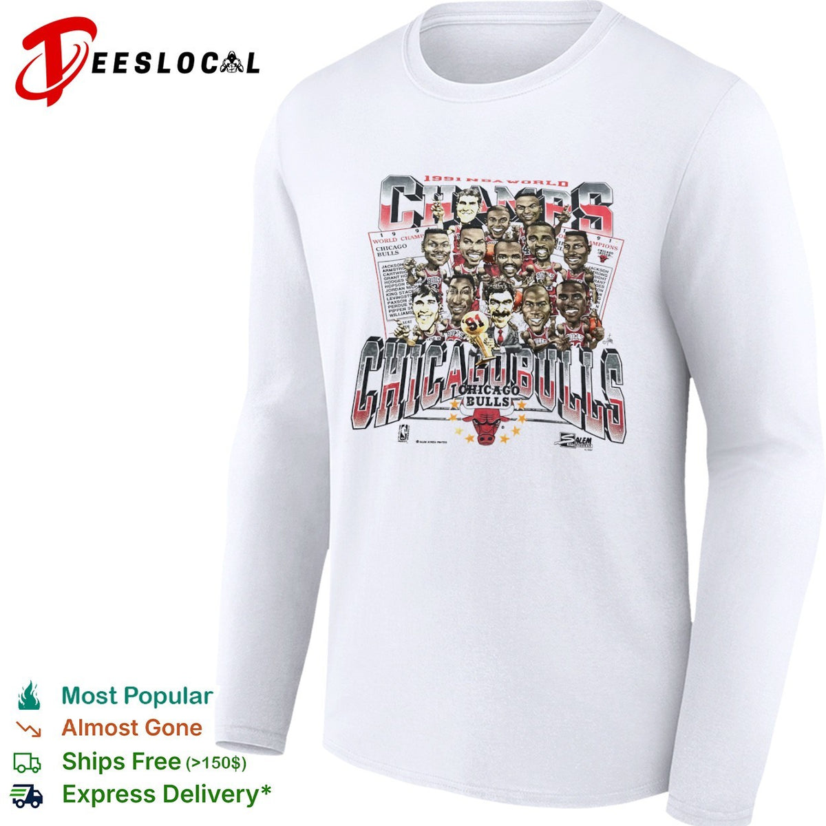 Chicago Bulls 1991 NBA World Champs vintage shirt