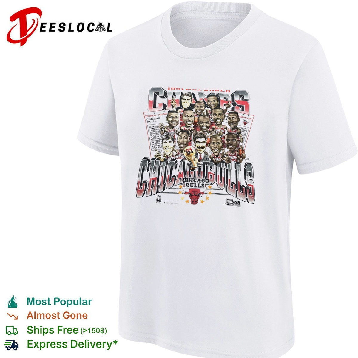 Chicago Bulls 1991 NBA World Champs vintage shirt