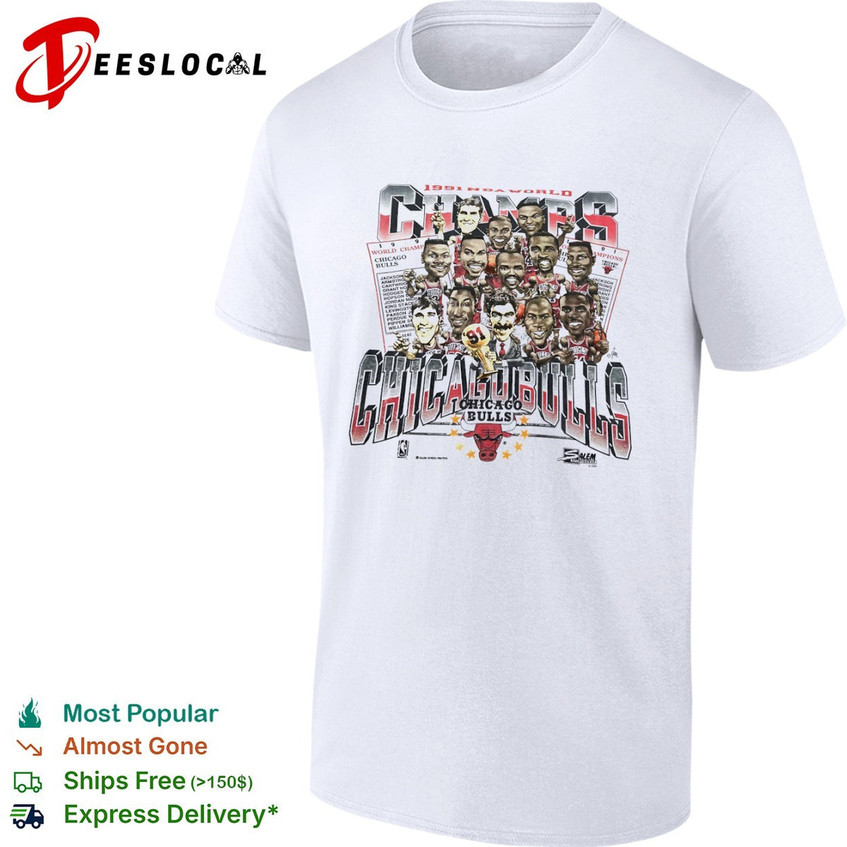 Chicago Bulls 1991 NBA World Champs vintage shirt