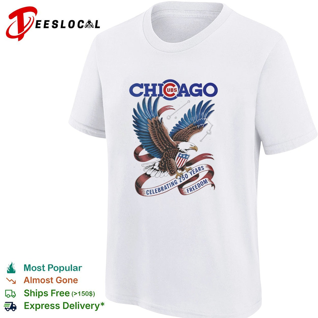 Chicago Cubs Celebrating 250 Years of Freedom American Eagle Patriotic Shirt