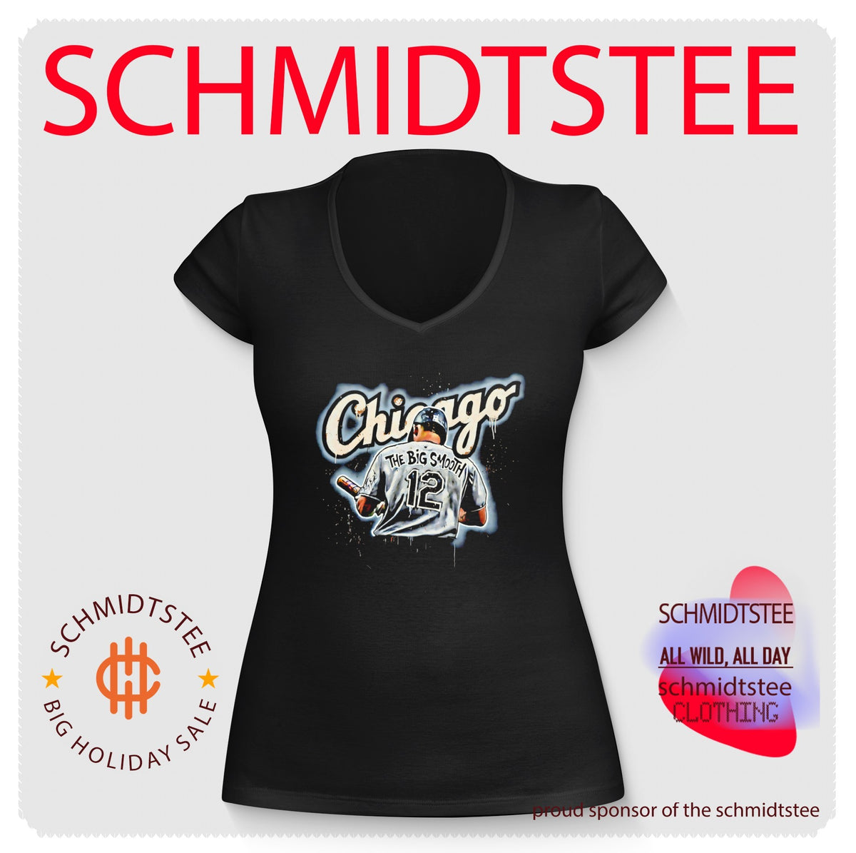 Chicago The Big Smooth 12 Baseball Player paint shirt