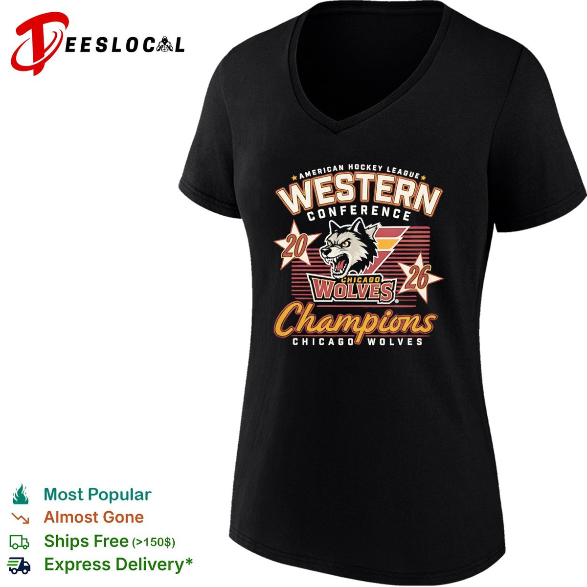 Chicago Wolves 2026 American Hockey League Western Conference Champions shirt