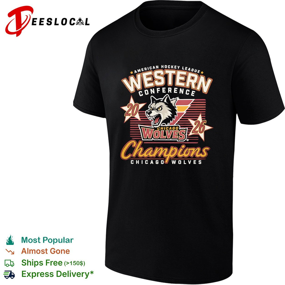 Chicago Wolves 2026 American Hockey League Western Conference Champions shirt