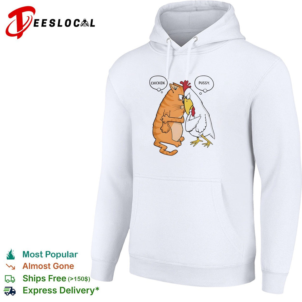 Chicken Pussy Parody Confrontation Animal Humor Cartoon Funny Illustration shirt