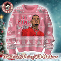 Chris Brown Be Mine Or Else Knitted Pink Ugly Christmas Sweater