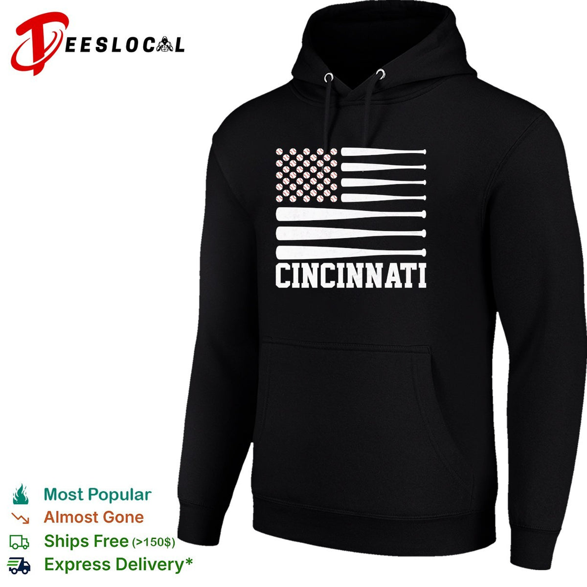 Cincinnati Baseball Flag American Design Major League Baseball Team Fan Shirt
