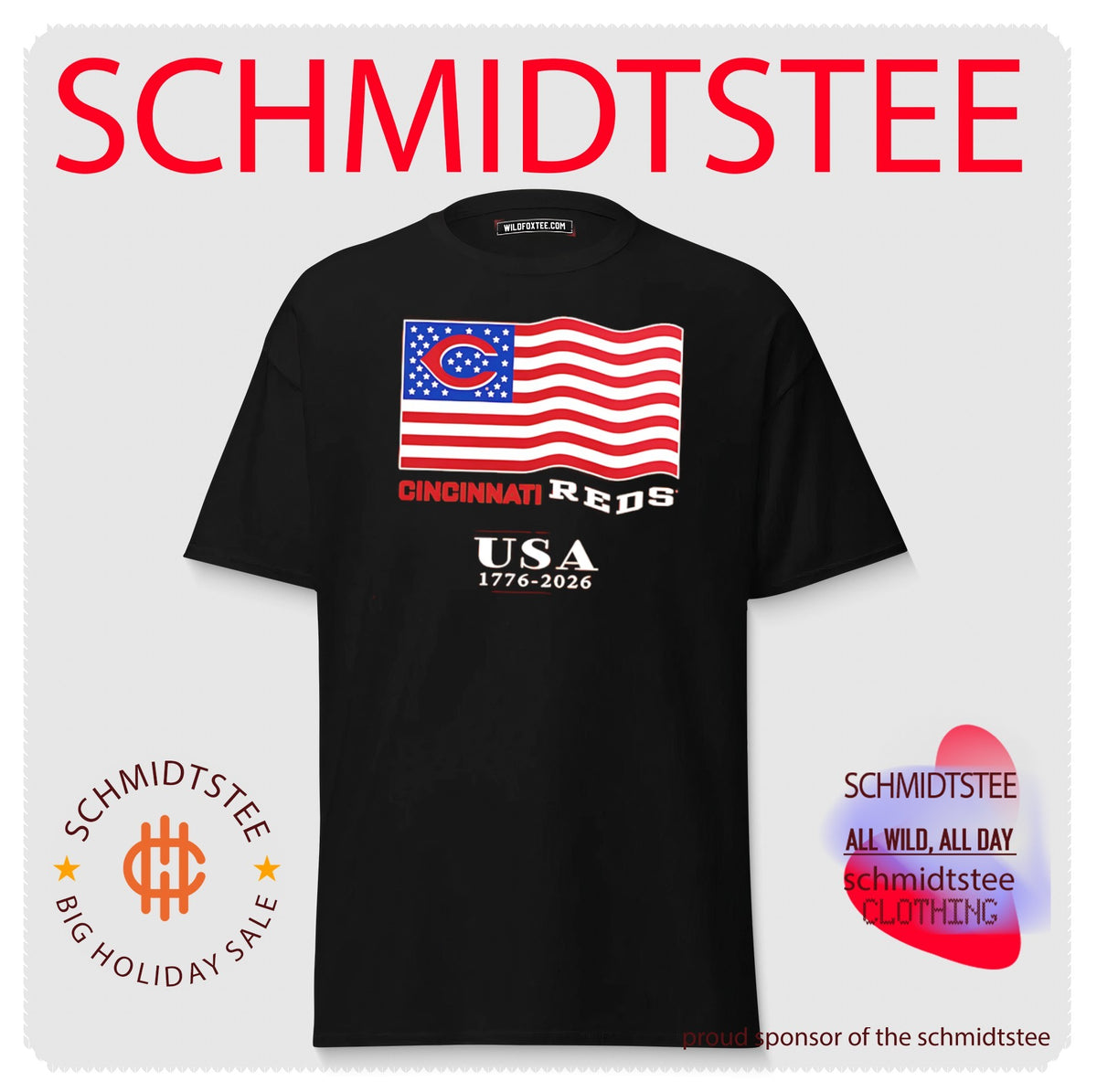 Cincinnati Reds USA 1776-2026 American Flag 4th of July shirt