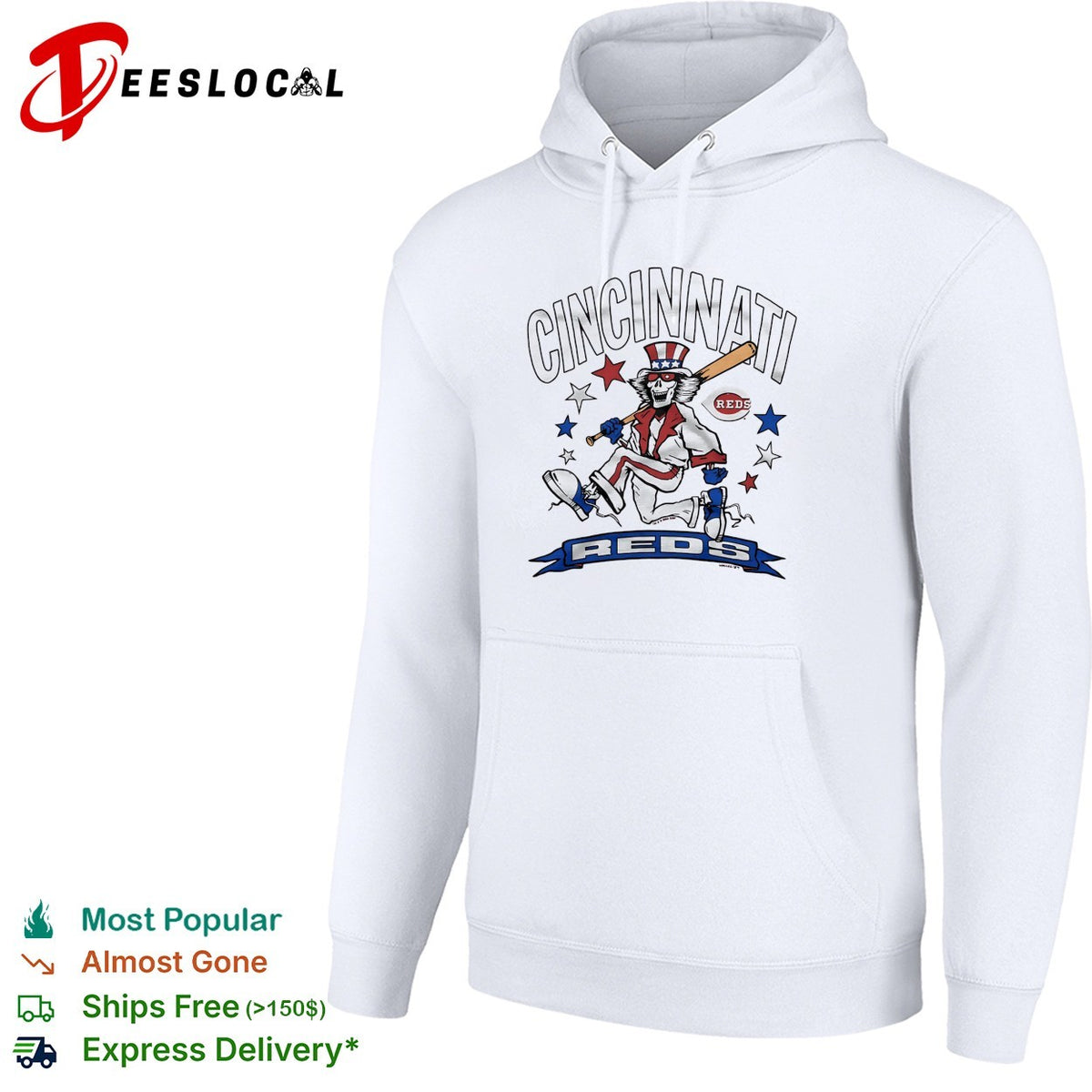Cincinnati Reds x Grateful Dead Uncle Sam MLB graphic shirt