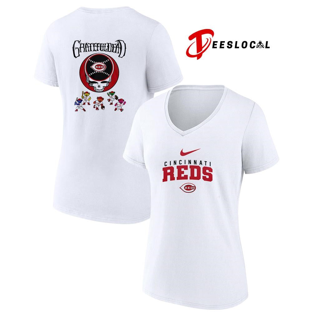 Cincinnati Reds x Grateful Dead bear mascot shirt