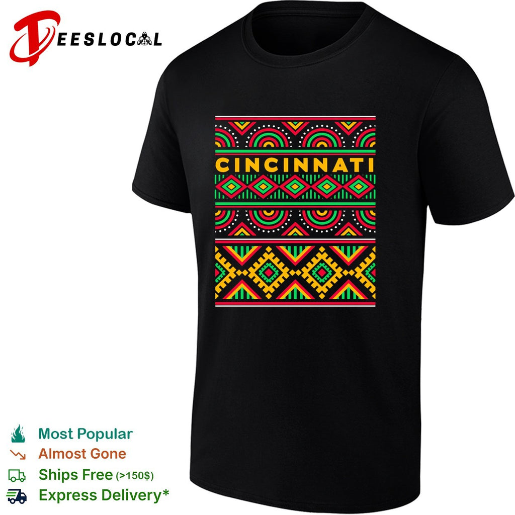 Cincinnati tribal pattern typography shirt