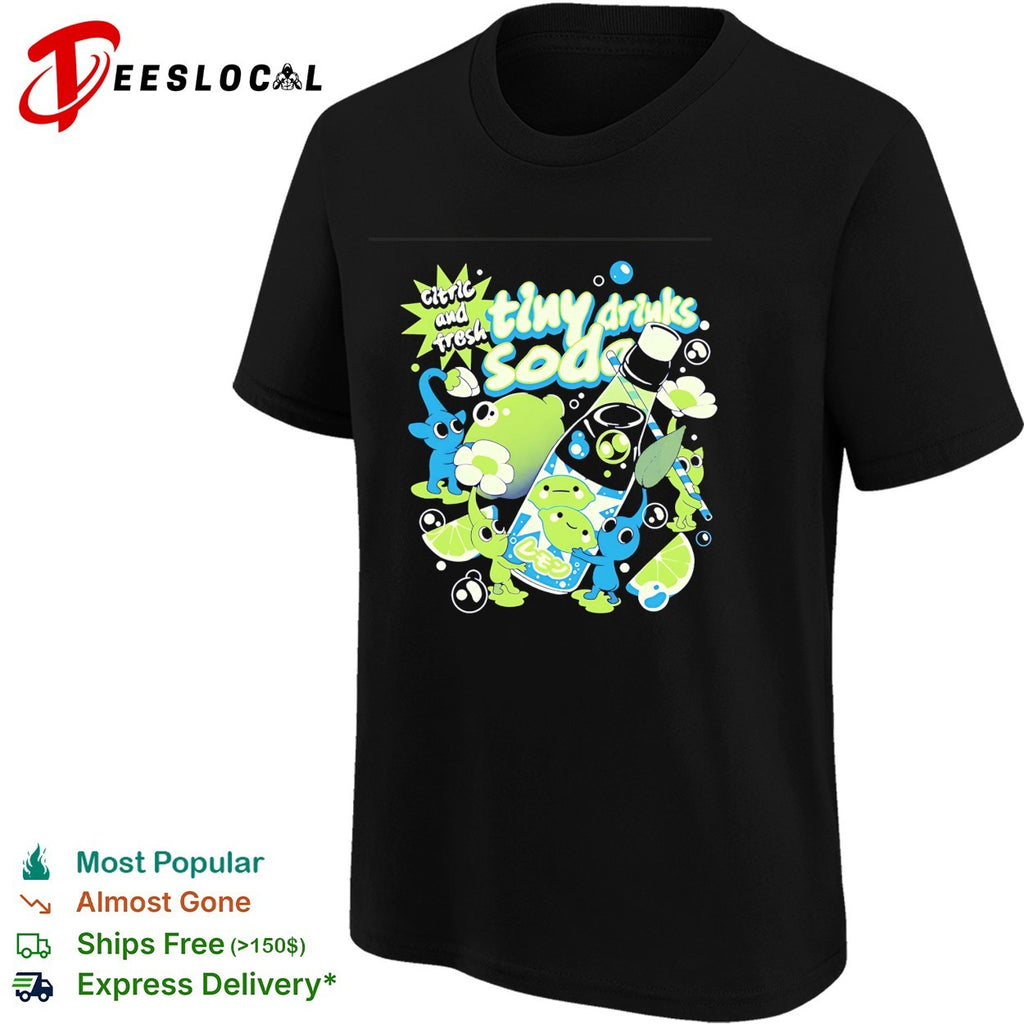 Citric tiny drinks soda frog cartoon cute kawaii shirt