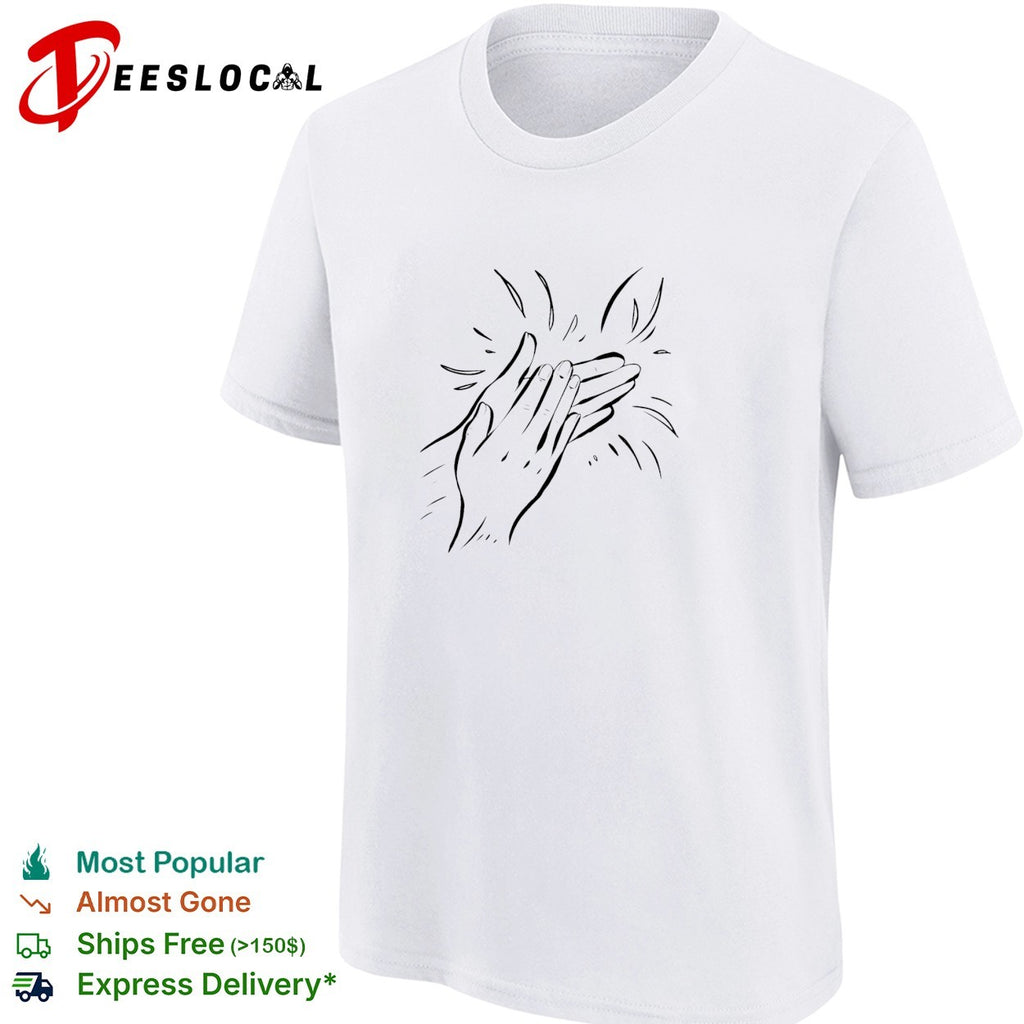 Clapping Hands Symbol Appreciative Gesture Illustration Minimalist Line Art shirt
