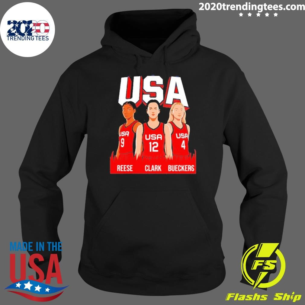 Clark Reese Bueckers 2026 Team Women Basketball Usa Caricature Shirt