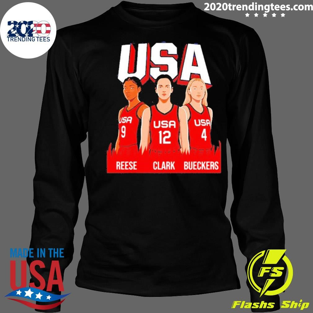 Clark Reese Bueckers 2026 Team Women Basketball Usa Caricature Shirt