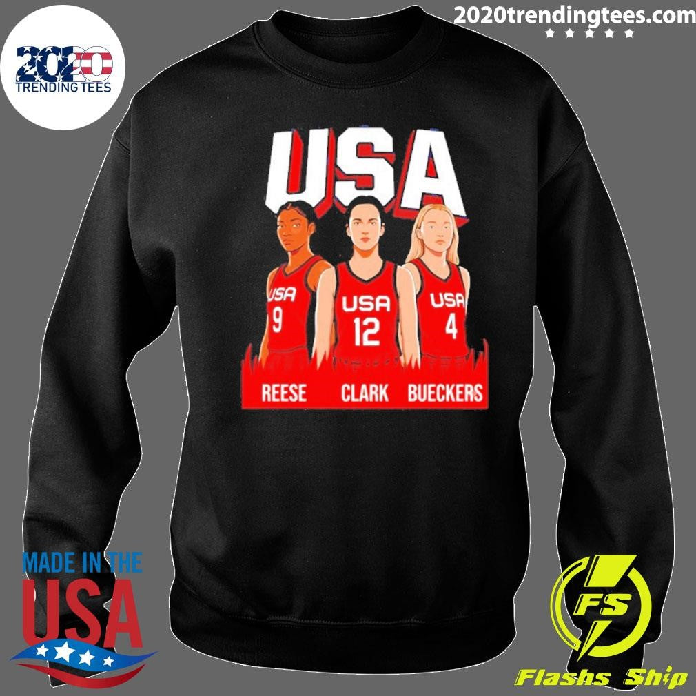 Clark Reese Bueckers 2026 Team Women Basketball Usa Caricature Shirt