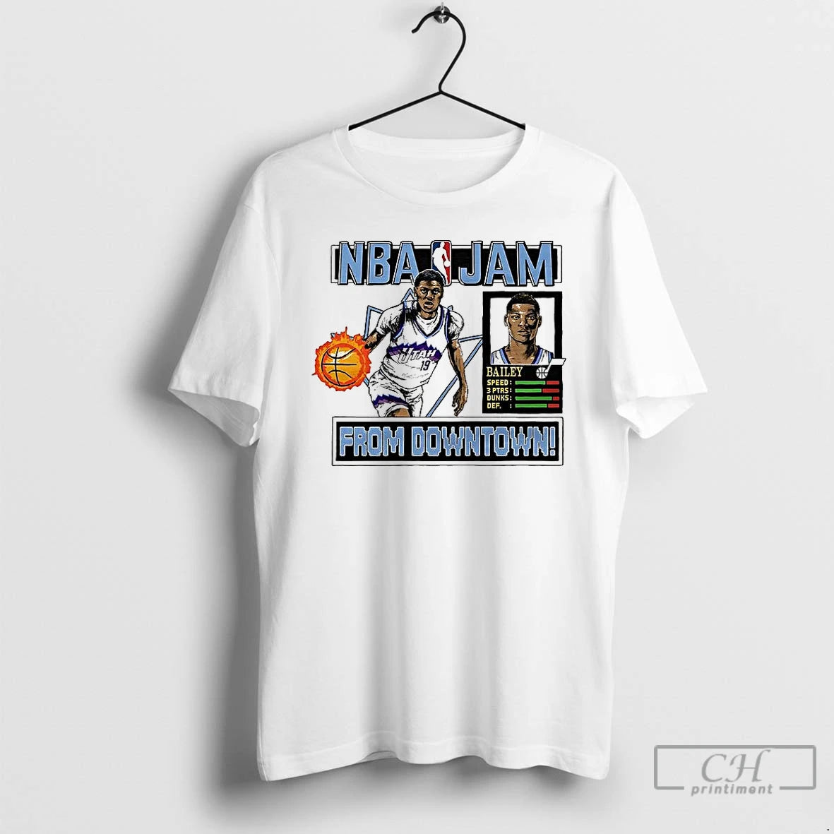 Classic Ace Bailey Utah Jazz Nba Jam Form Downtown Classic Video Game T Shirts Sweater