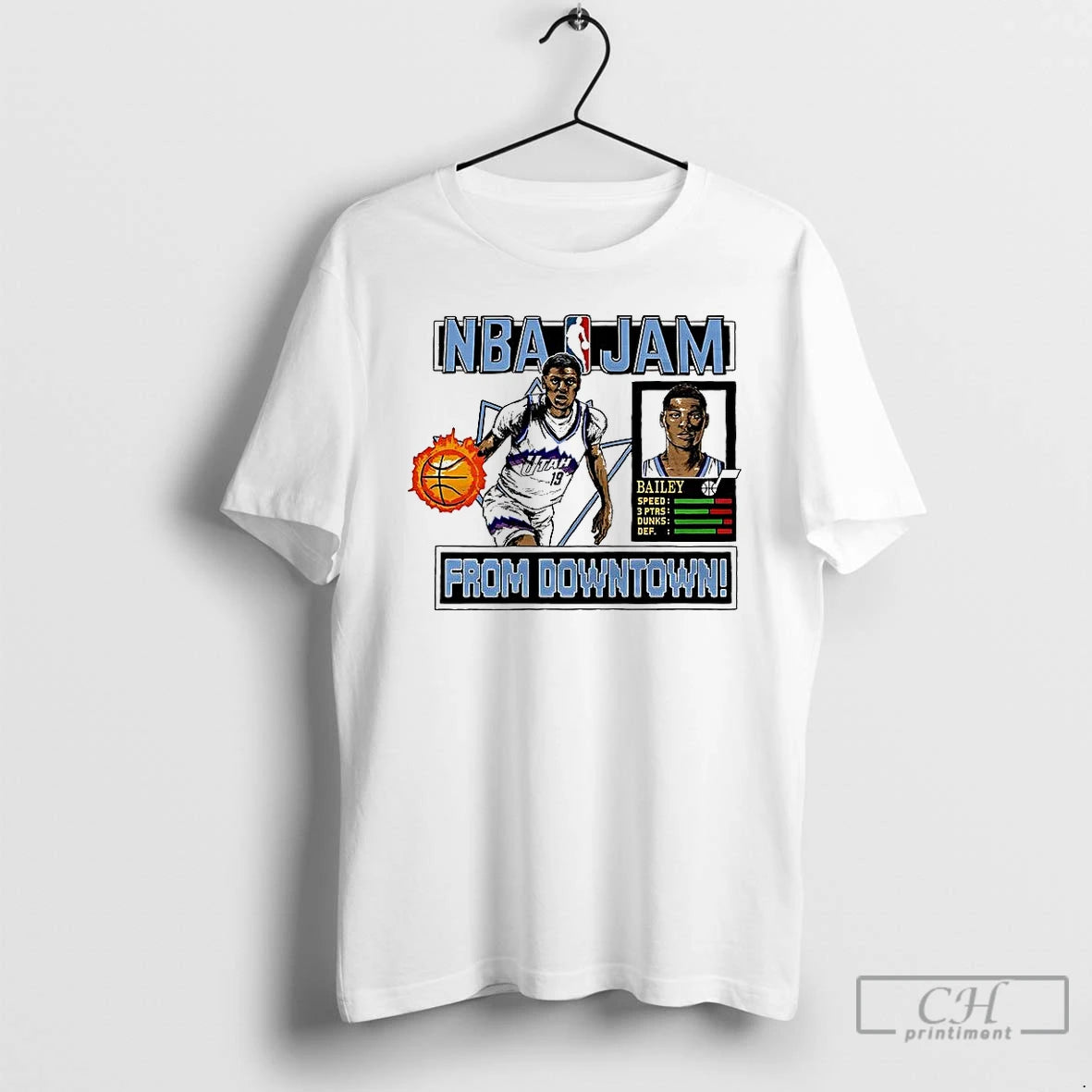 Classic Ace Bailey Utah Jazz Nba Jam From Downtown Classic Video Game T Shirts Sweater