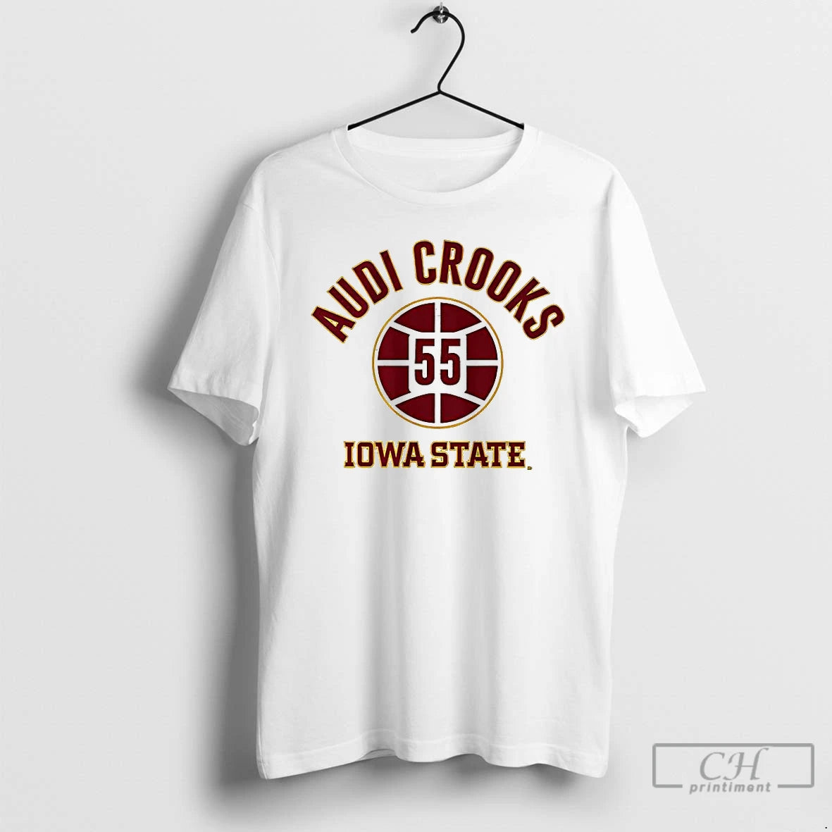 Classic Audi Crooks Iowa State Cyclones Basketball Name And Number 55 Ball T Shirts Sweater
