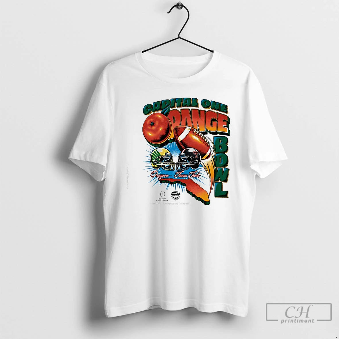 Classic Capital One Orange Bowl 2026 Oregon Vs Texas Tech Vintage Matchup T Shirts Sweater