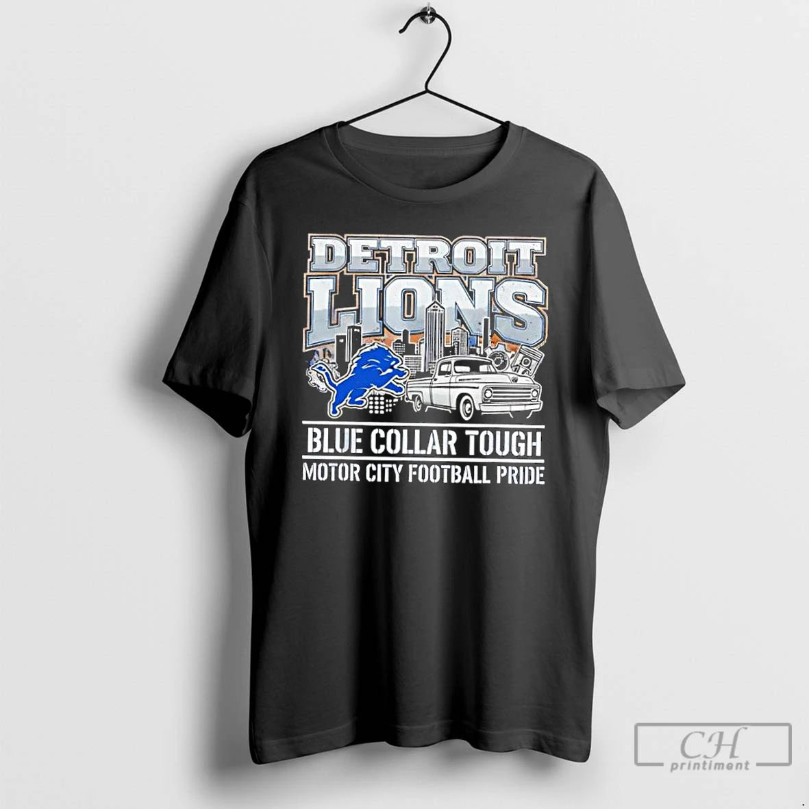 Classic Detroit Lions Blue Collar Tough Motor City Football Pride