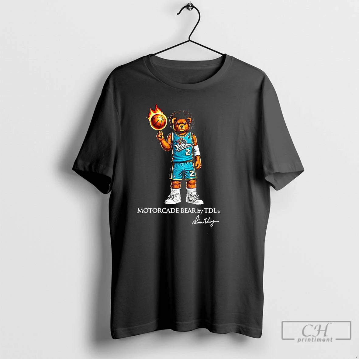 Classic Detroit Pistons Basketball Motorcade Bear By Tdl