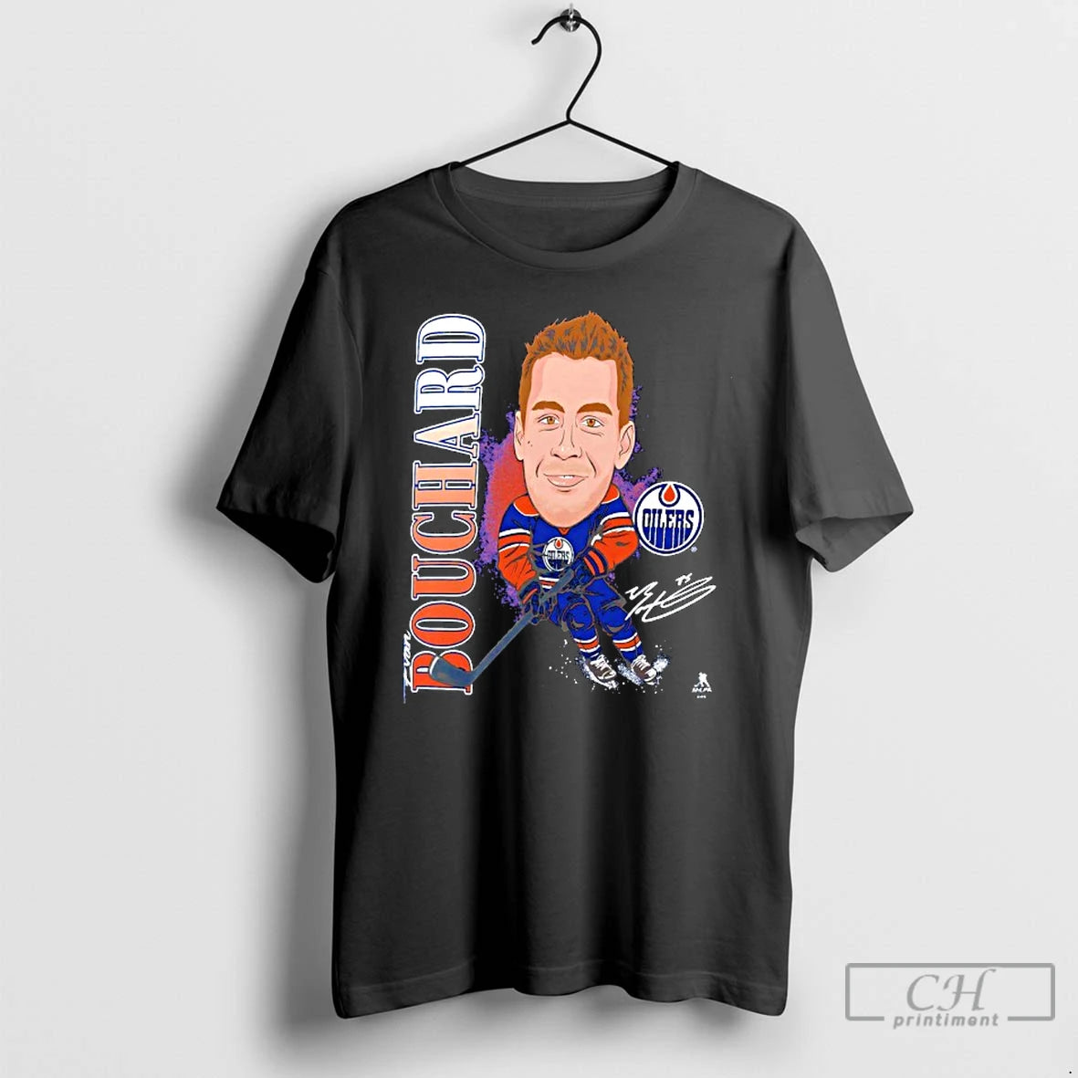 Classic Evan Bouchard Edmonton Oilers Player Action Signature