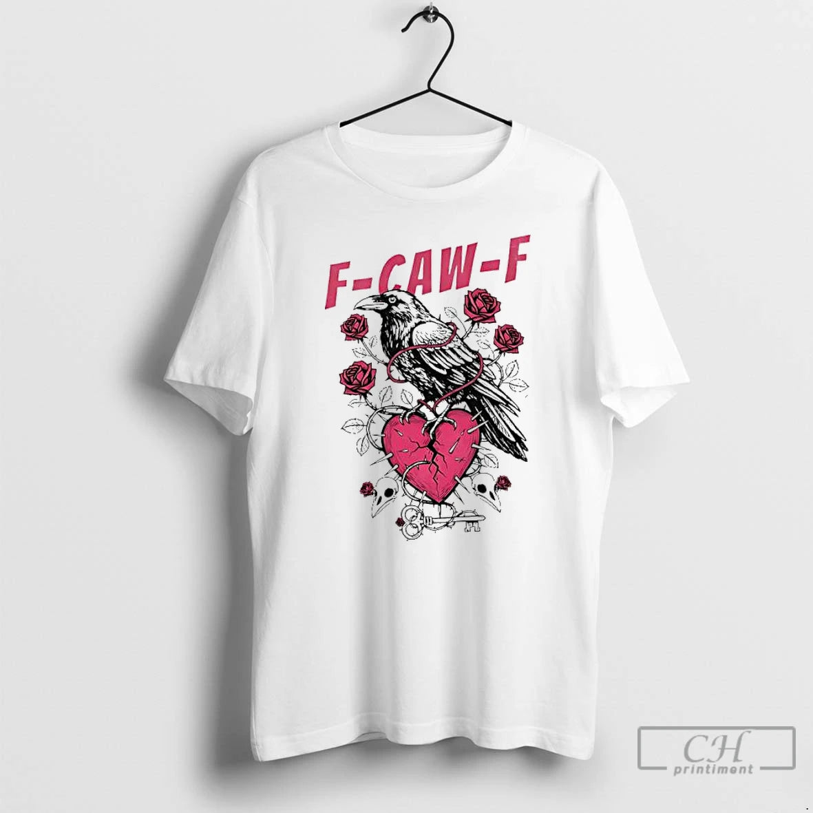 Classic F Caw F Raven Crow Heart Rose