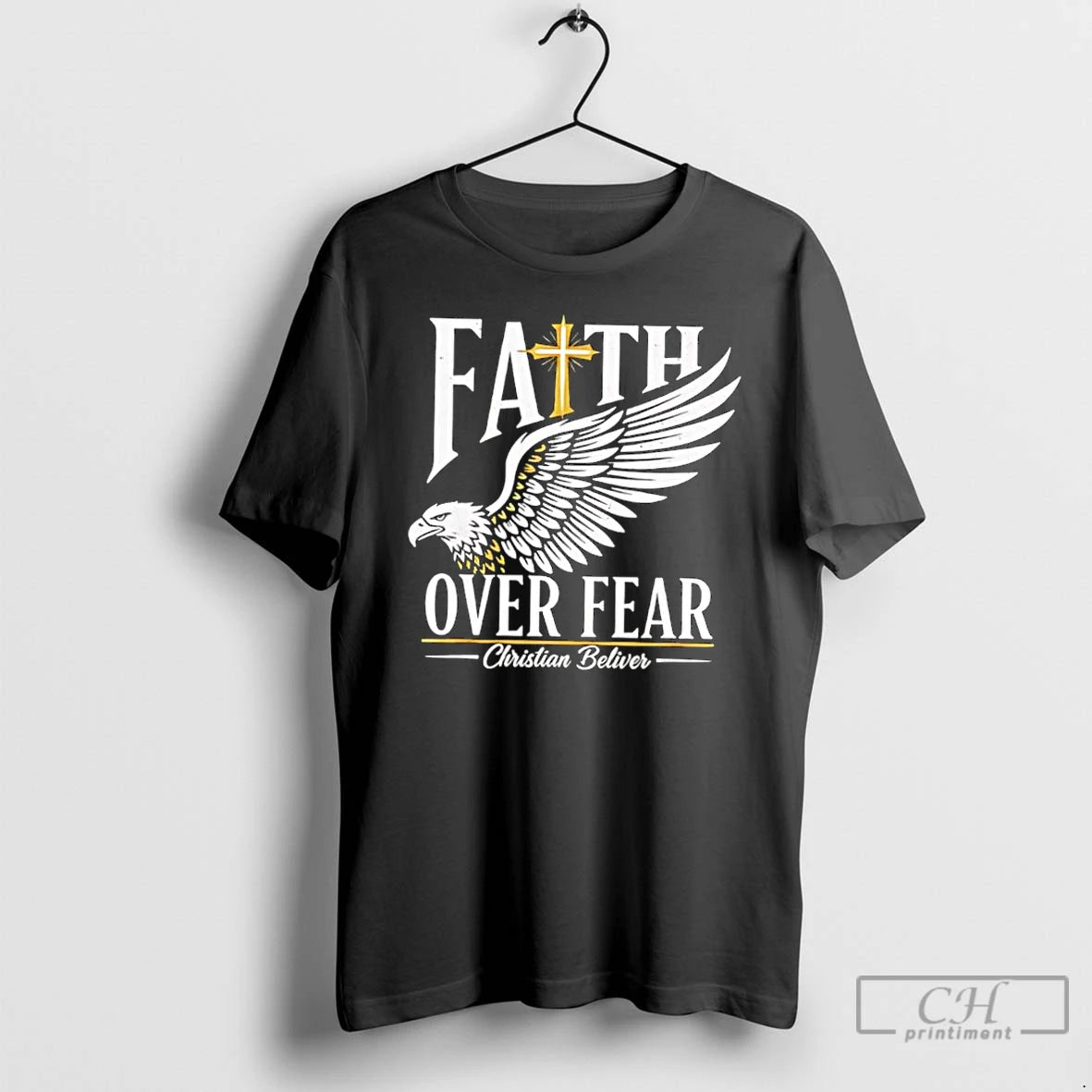 Classic Faith Over Fear Christian Believer Inspirational Graphic