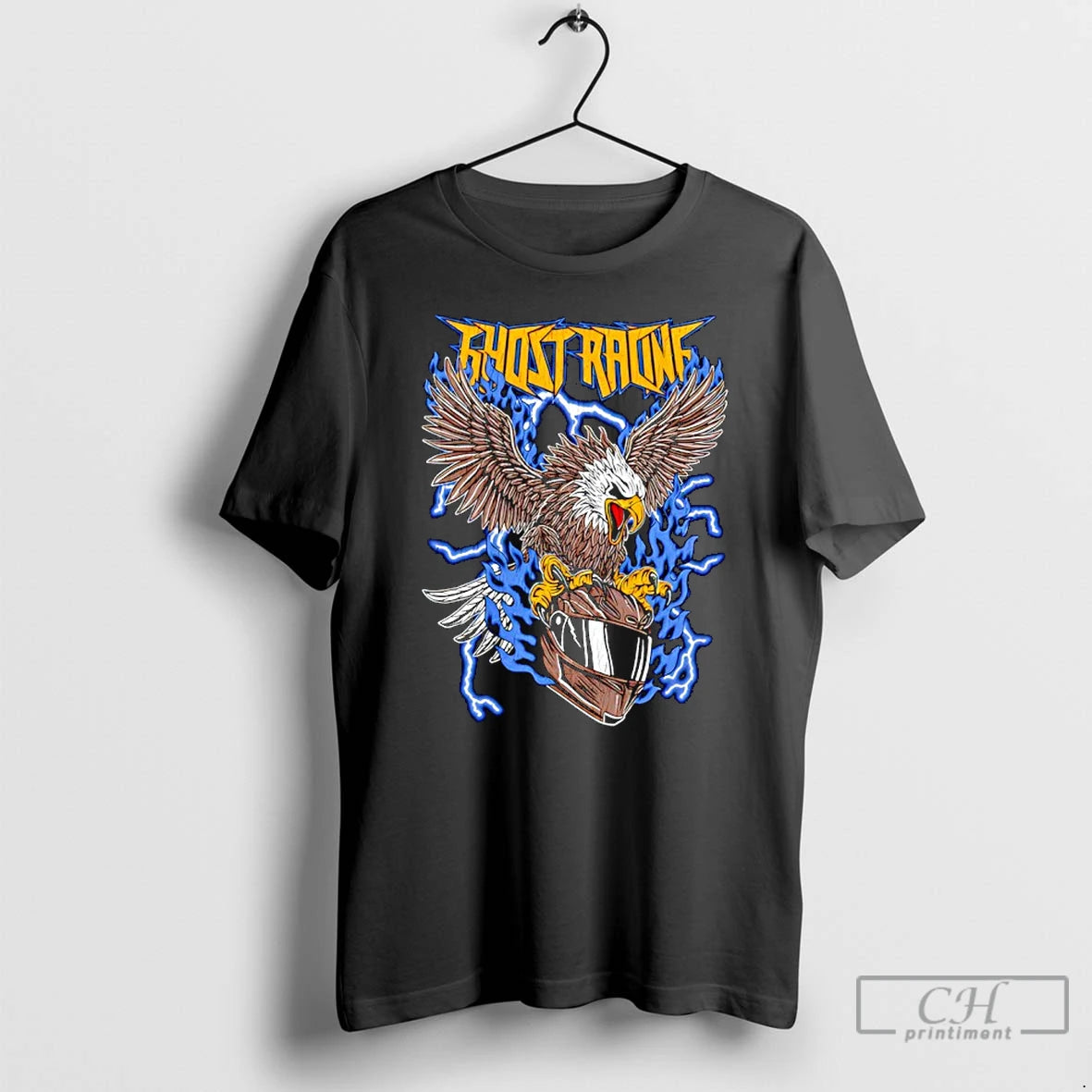 Classic Ghost Racing Blue Flaming Eagle