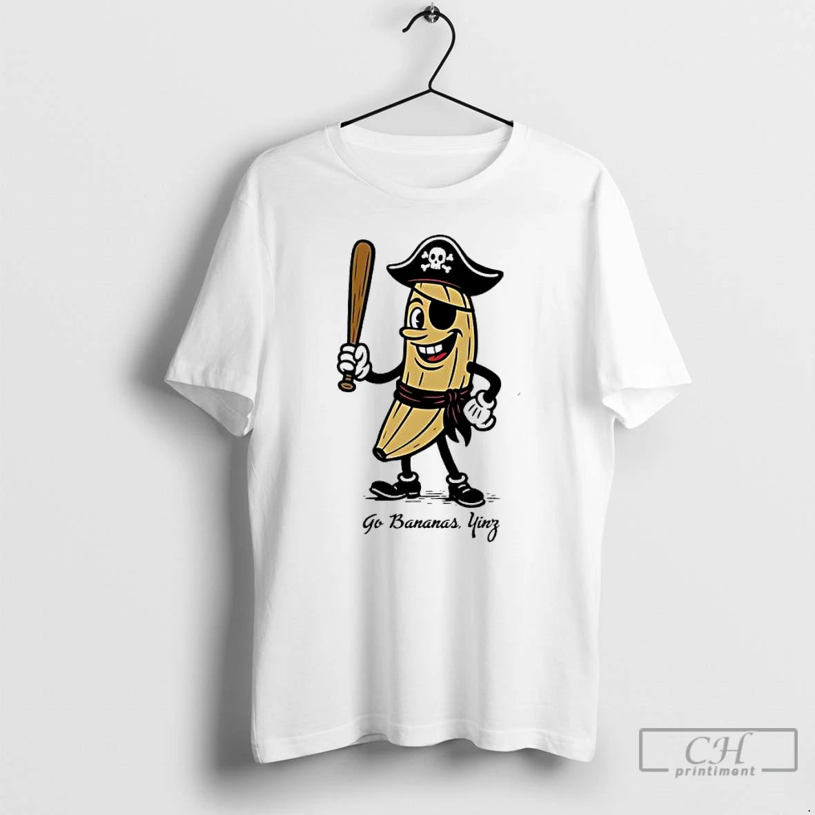 Classic Go Bananas Yinz Cute Funny Baseball