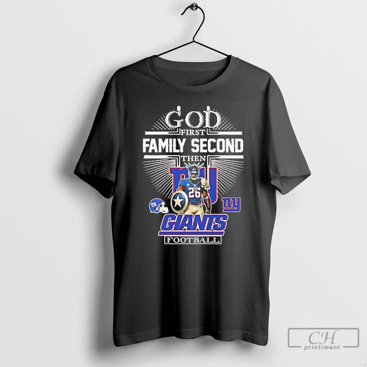 Classic God First Family Second Then New York Giants Football Mascot