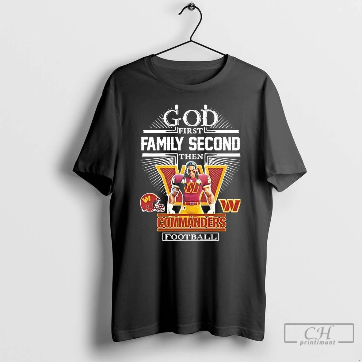 Classic God First Family Second Then Washington Commanders Football Mascot