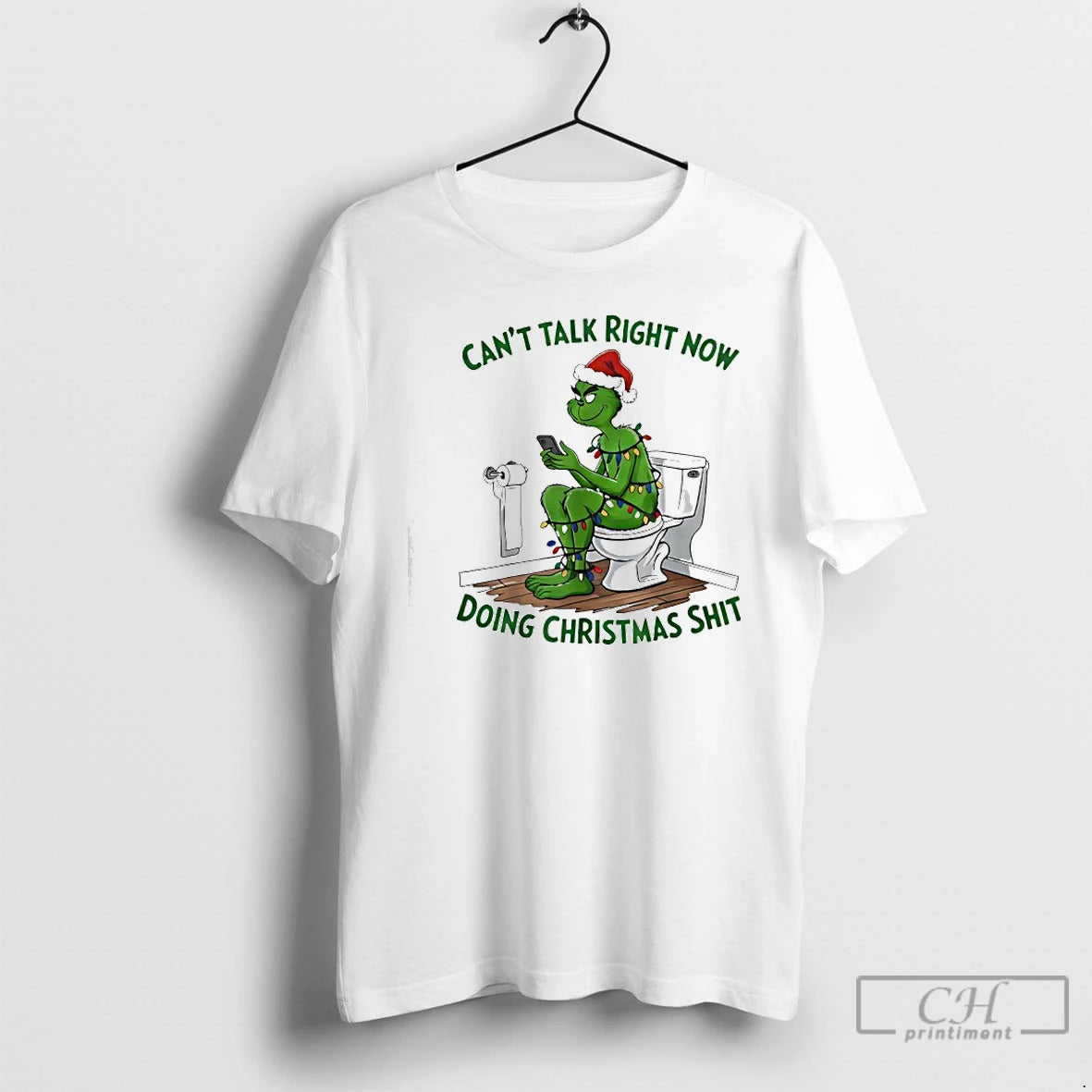 Classic Grinch Santa Hat Cant Talk Right Now Doing Christmas Shits