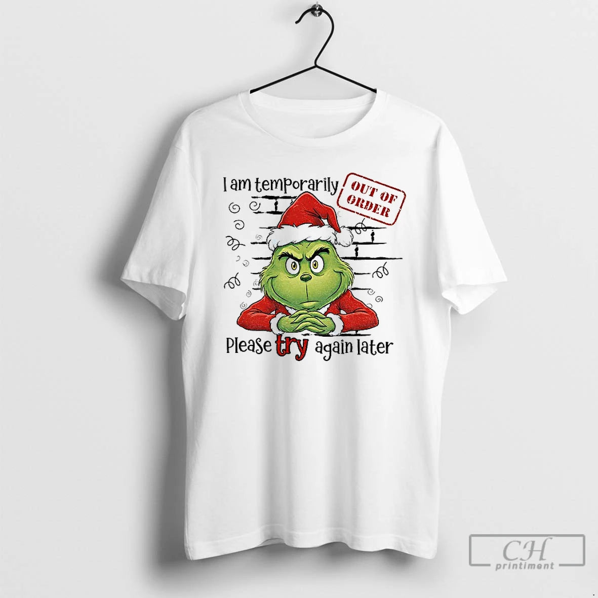 Classic Grinch Santa I Am Temporarily Please Try Again Later Christmas