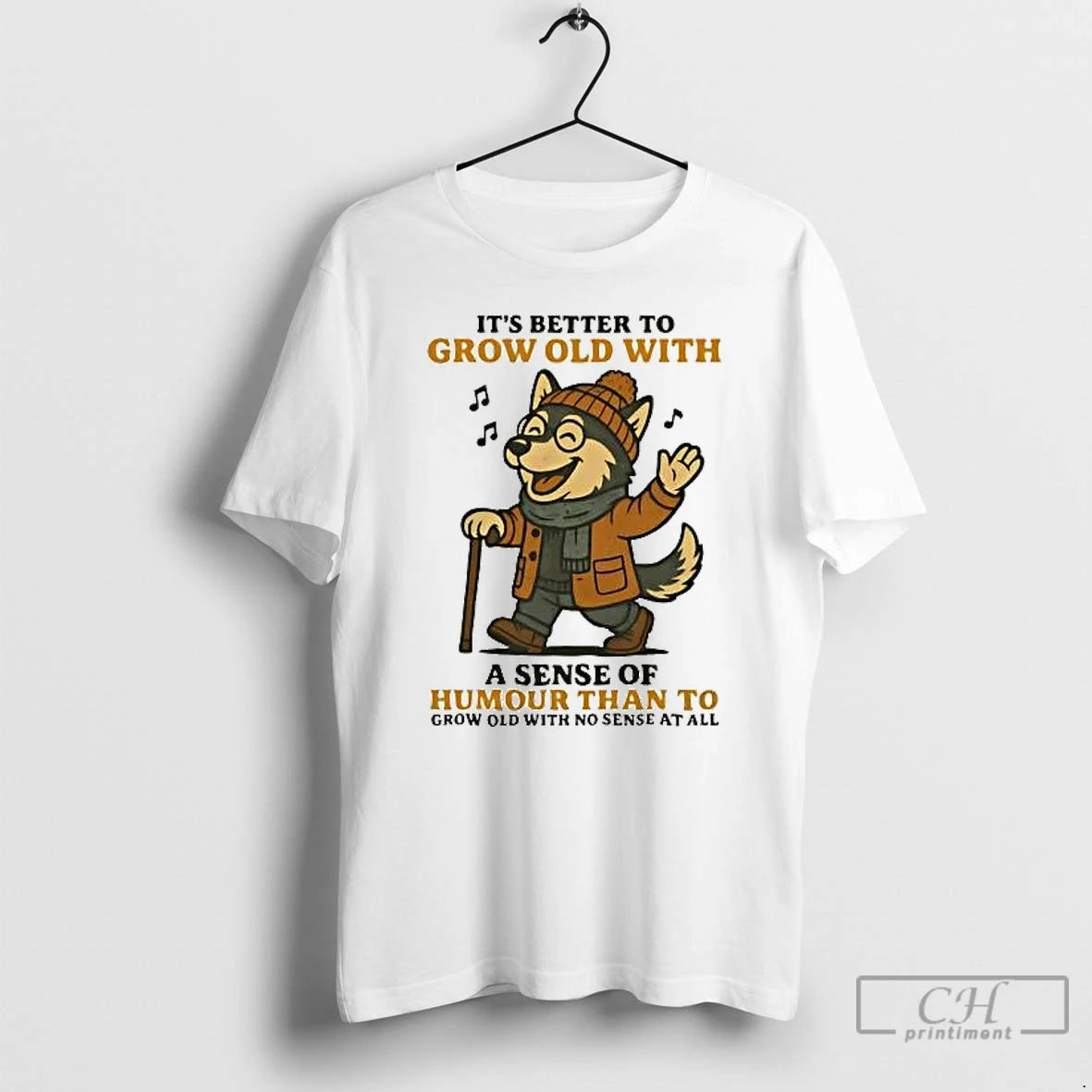 Classic Husky Its Better To Grow Old With A Sense Of Humour T Shirts Sweater