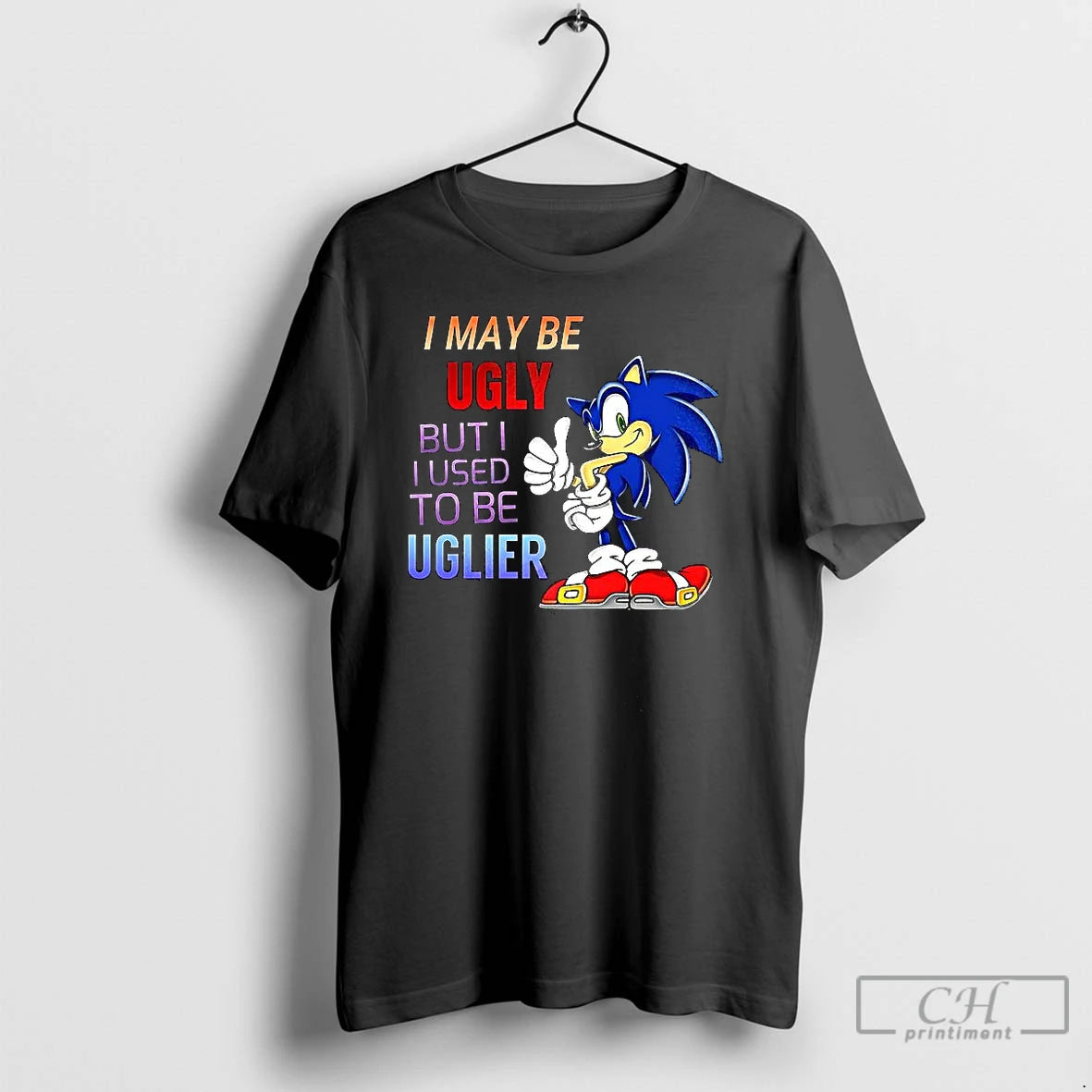 Classic I May Be Ugly But I Used To Be Uglier Cartoon Hedgehog T Shirts