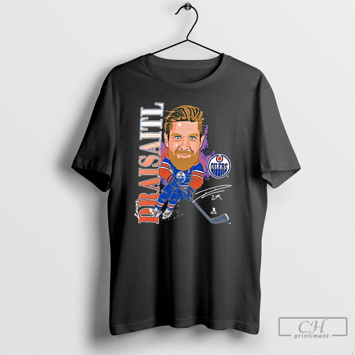 Classic Leon Draisaitl Edmonton Oilers Player Action Signature