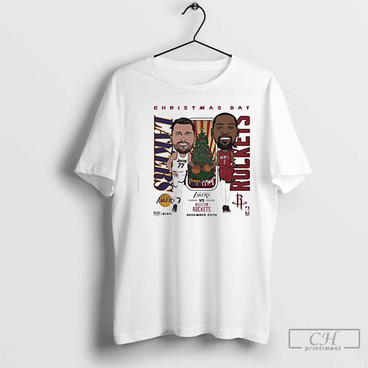 Classic Los Angeles Lakers Vs Houston Rockets 2025 Nba Christmas Day Match Up T Shirts
