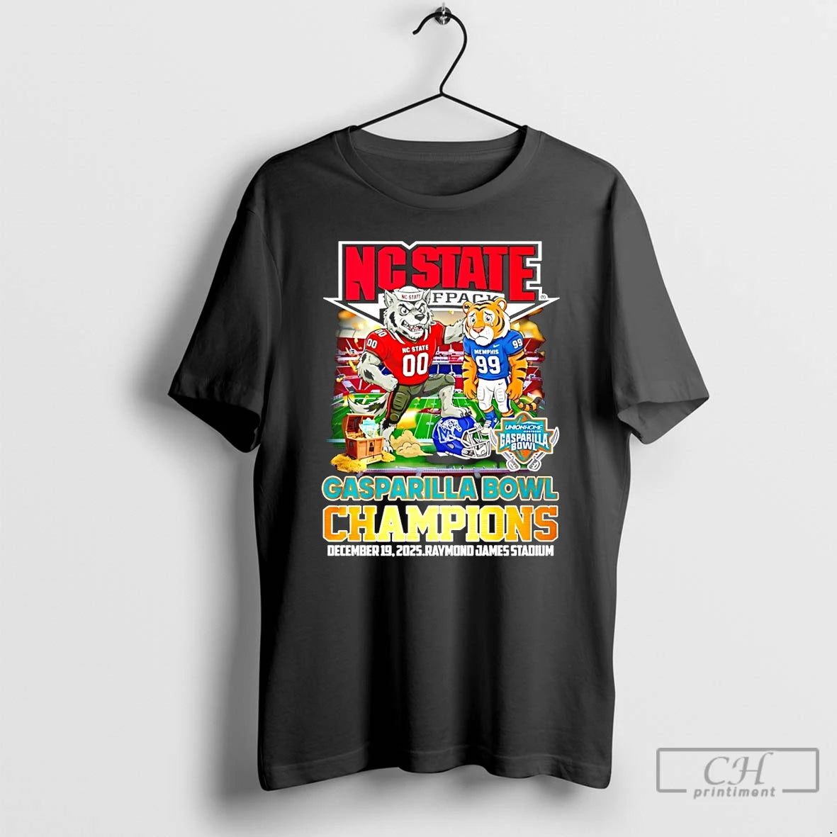 Classic Nc State Wolfpack 2025 Gasparilla Bowl Champions Mascot