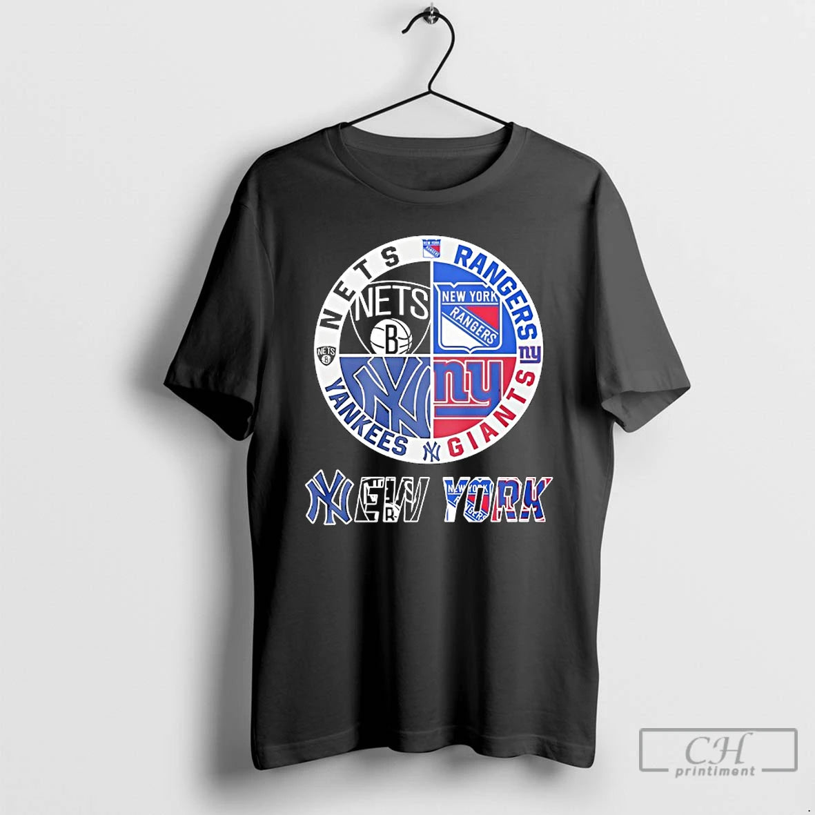 Classic New York Giants New York Yankees York Nets New York Rangers Mashup Logo