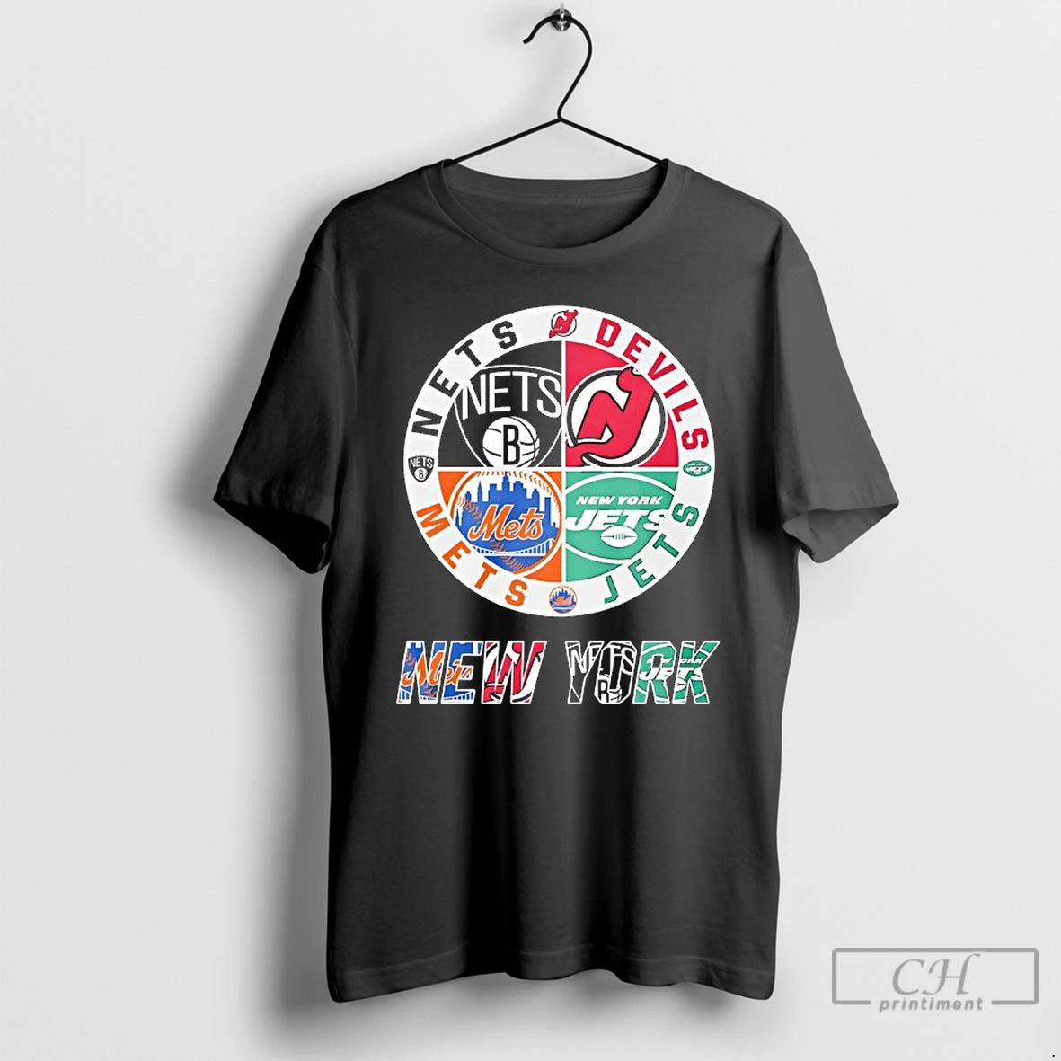 Classic New York Mets New York Jets Brooklyn Nets And New Jersey Devils Mashup Logo