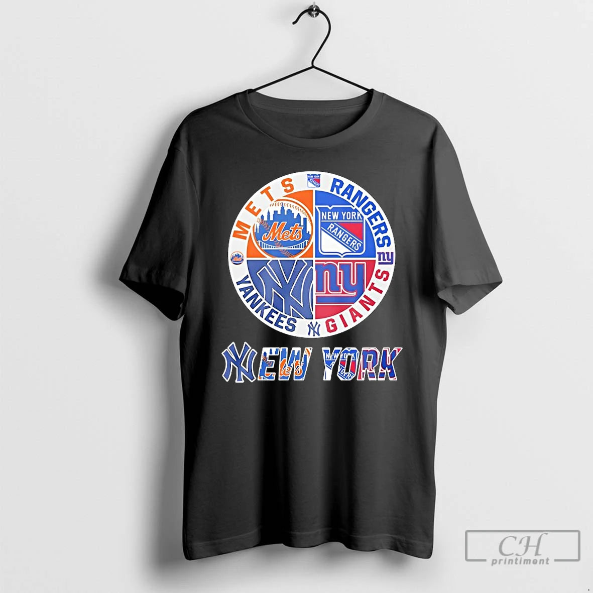 Classic New York Mets New York Rangers New York Yankees New York Giants Mashup Logo