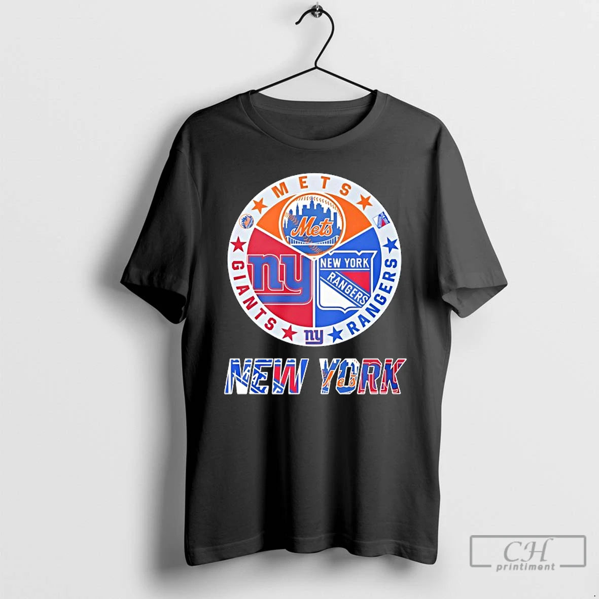 Classic New York Rangers New York Mets New York Giants Mashup Logo T Shirts Sweater
