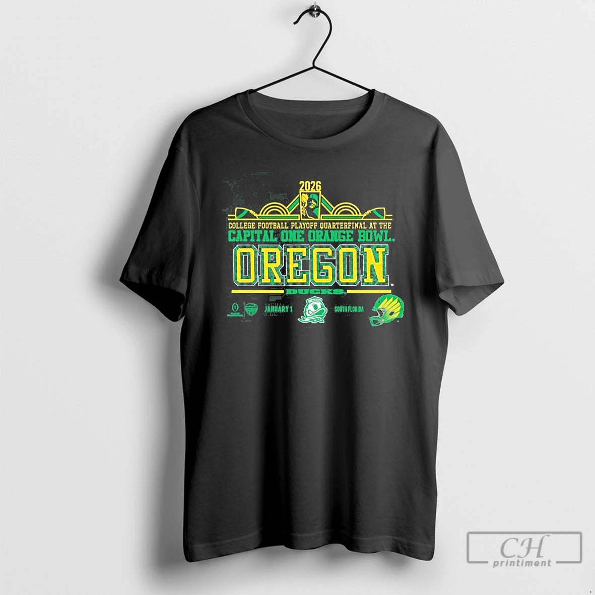 Classic Oregon 2026 Cfp Orange Bowl Art Deco Player