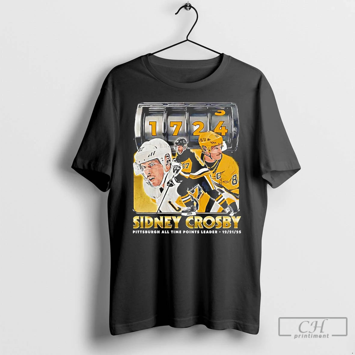 Classic Pittsburgh Penguins Sidney Crosby 1724 All Time Points Leader